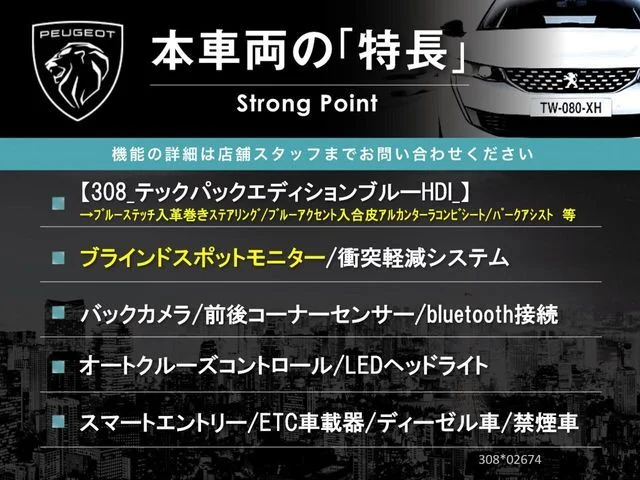 Peugeot PEUGEOT 308 テックパックエディション　ブルーHDi photo 3