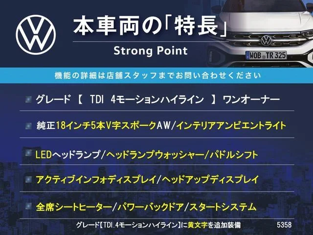 Volkswagen VOLKSWAGEN TIGUAN TDI　4モーション　ハイライン photo 3