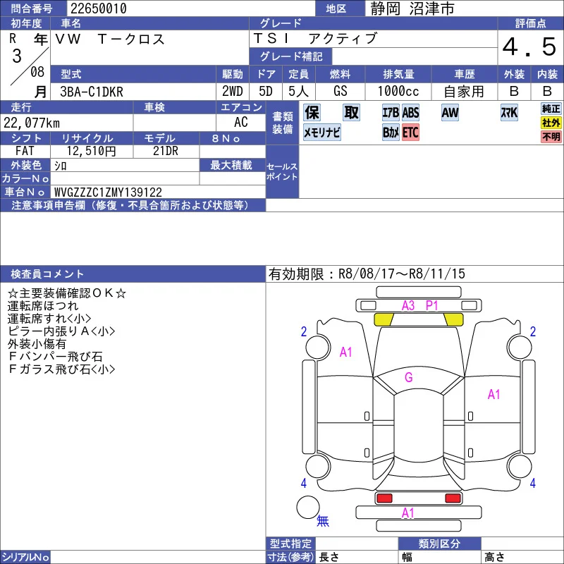 Volkswagen VOLKSWAGEN T-Cross TSI　アクティブ photo 2