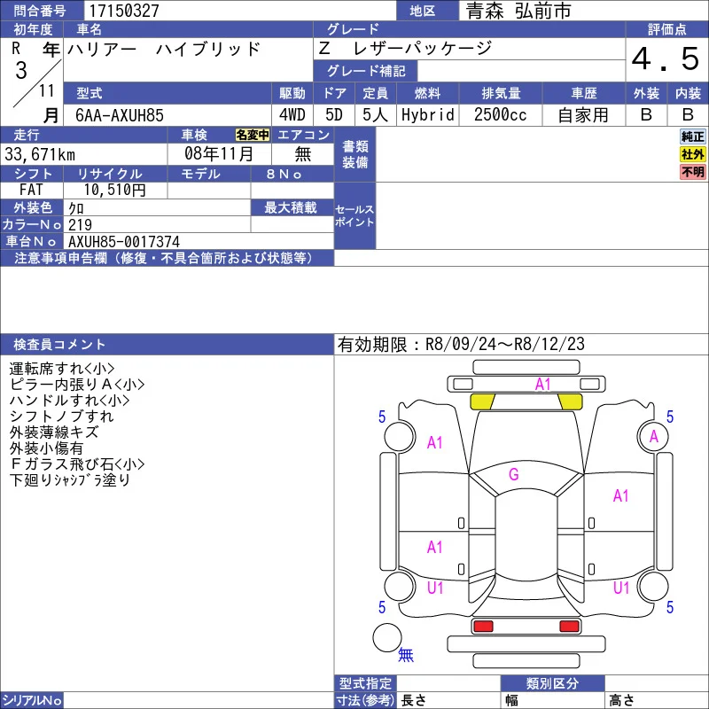 Toyota HARRIER HYBRID Z　レザーパッケージ photo 3