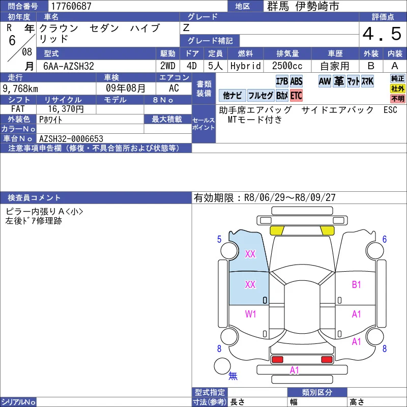 Toyota CROWN sedan hybrid Z photo 3