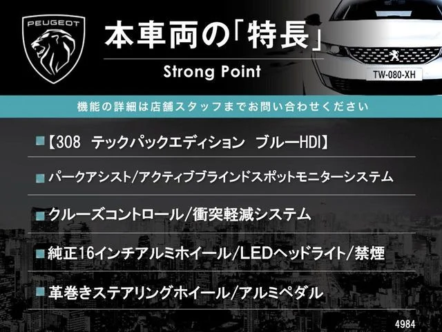 Peugeot PEUGEOT 308 テックパックエディション　ブルーHDi photo 3